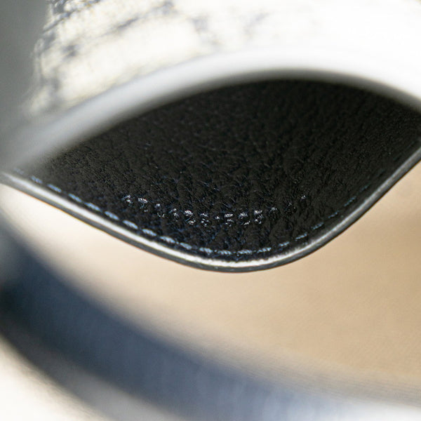 グッチ GGスプリーム インターロッキングG ミニハンドバッグ ショルダーバッグ 2WAY 671623 ネイビー PVC レザー レディース GUCCI 【中古】