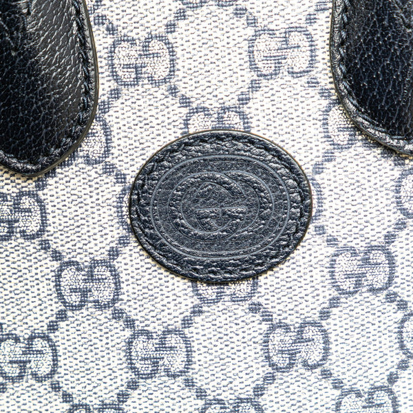 グッチ GGスプリーム インターロッキングG ミニハンドバッグ ショルダーバッグ 2WAY 671623 ネイビー PVC レザー レディース GUCCI 【中古】