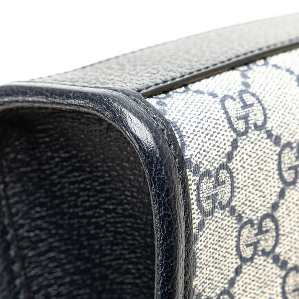 グッチ GGスプリーム インターロッキングG ミニハンドバッグ ショルダーバッグ 2WAY 671623 ネイビー PVC レザー レディース GUCCI 【中古】