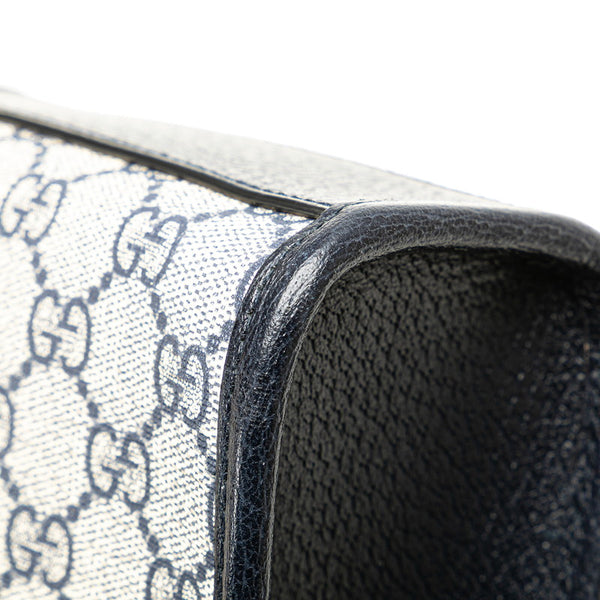 グッチ GGスプリーム インターロッキングG ミニハンドバッグ ショルダーバッグ 2WAY 671623 ネイビー PVC レザー レディース GUCCI 【中古】
