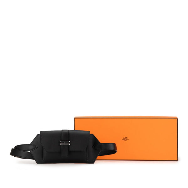エルメス エラン ポケット 24 ウエストバッグ ブラック スイフト ヴォーエプソン レディース HERMES 【中古】