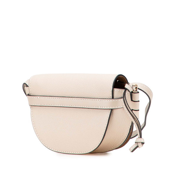 ロエベ アナグラム ゲートバッグ ミニ 斜め掛け ショルダーバッグ グレージュ ベージュ レザー レディース LOEWE 【中古】