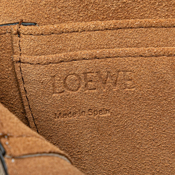ロエベ アナグラム ゲートバッグ ミニ 斜め掛け ショルダーバッグ グレージュ ベージュ レザー レディース LOEWE 【中古】