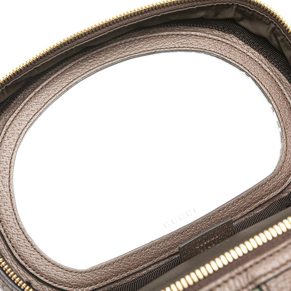 グッチ GGスプリーム オフィディア ミラー付き バニティバッグ ハンドバッグ 611001 ベージュ マルチカラー PVC レザー レディース GUCCI 【中古】