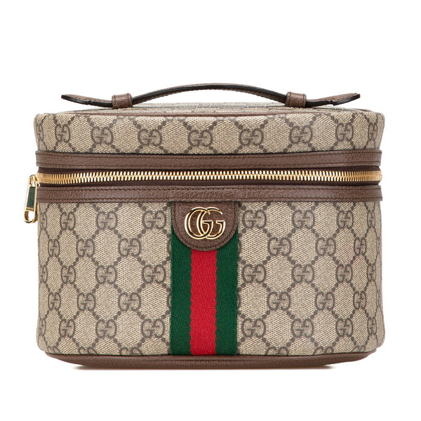 グッチ GGスプリーム オフィディア ミラー付き バニティバッグ ハンドバッグ 611001 ベージュ マルチカラー PVC レザー レディース GUCCI 【中古】