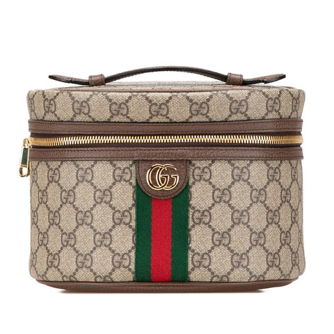 グッチ GGスプリーム オフィディア ミラー付き バニティバッグ ハンドバッグ 611001 ベージュ マルチカラー PVC レザー レディース GUCCI 【中古】