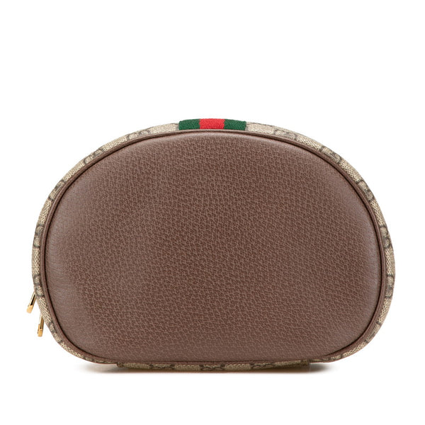 グッチ GGスプリーム オフィディア ミラー付き バニティバッグ ハンドバッグ 611001 ベージュ マルチカラー PVC レザー レディース GUCCI 【中古】