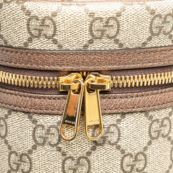 グッチ GGスプリーム オフィディア ミラー付き バニティバッグ ハンドバッグ 611001 ベージュ マルチカラー PVC レザー レディース GUCCI 【中古】