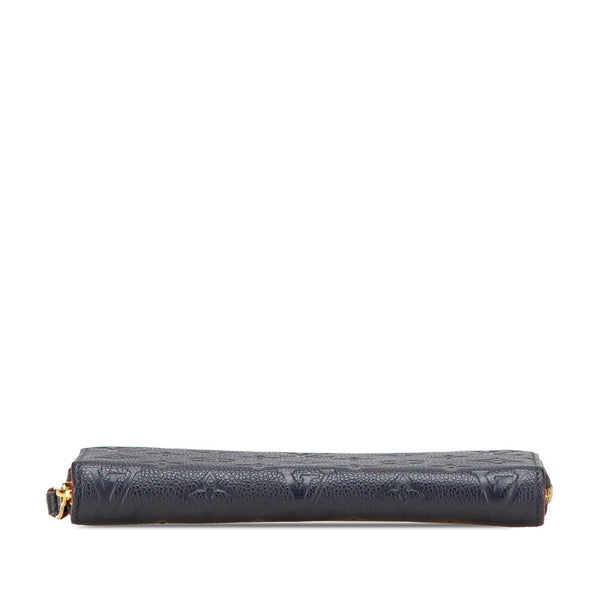 ルイ ヴィトン モノグラム アンプラント ジッピーウォレット ラウンドファスナー 長財布 M62121 マリーヌルージュ ネイビー レッド レザー レディース LOUIS VUITTON 【中古】