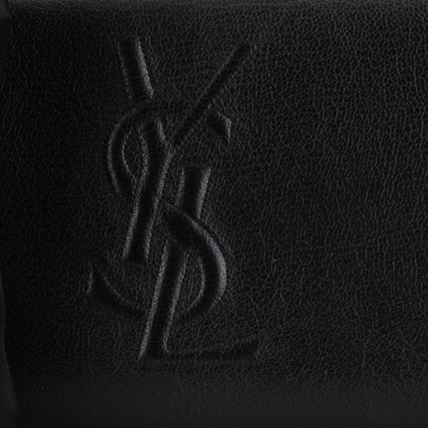 サンローラン YSLロゴ ラウンドファスナー 長財布 ブラック レザー メンズ SAINT LAURENT 【中古】