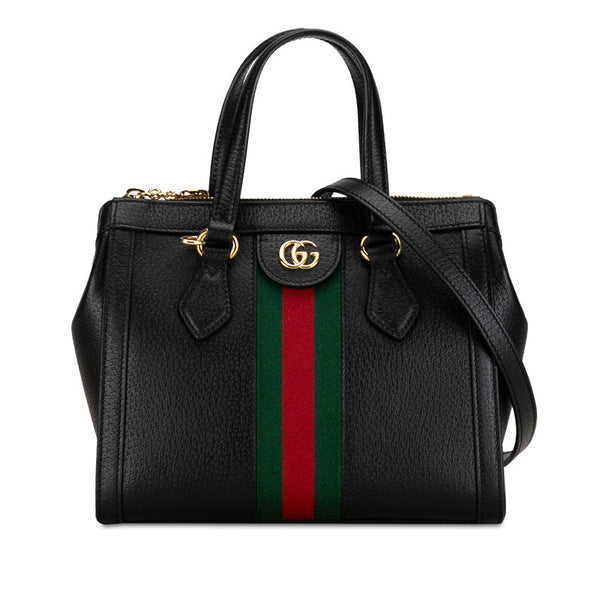 グッチ オフィディア GG スモール シェリーライン ハンドバッグ ショルダーバッグ 2WAY 547551 ブラック レザー レディース GUCCI 【中古】