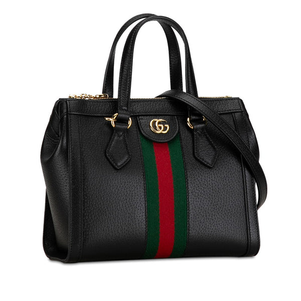 グッチ オフィディア GG スモール シェリーライン ハンドバッグ ショルダーバッグ 2WAY 547551 ブラック レザー レディース GUCCI 【中古】