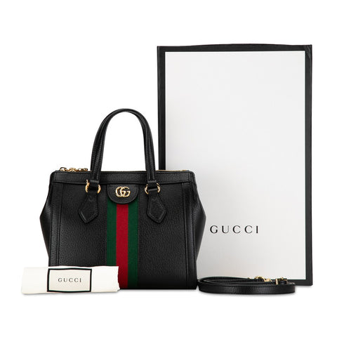 グッチ オフィディア GG スモール シェリーライン ハンドバッグ ショルダーバッグ 2WAY 547551 ブラック レザー レディース GUCCI 【中古】