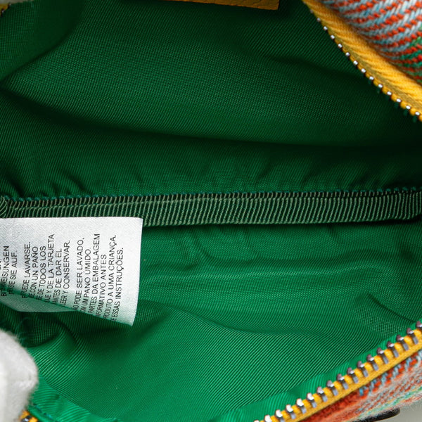 グッチ チルドレン チェック スター ウエストバッグ 502095 グリーン マルチカラー キャンバス レザー レディース GUCCI 【中古】