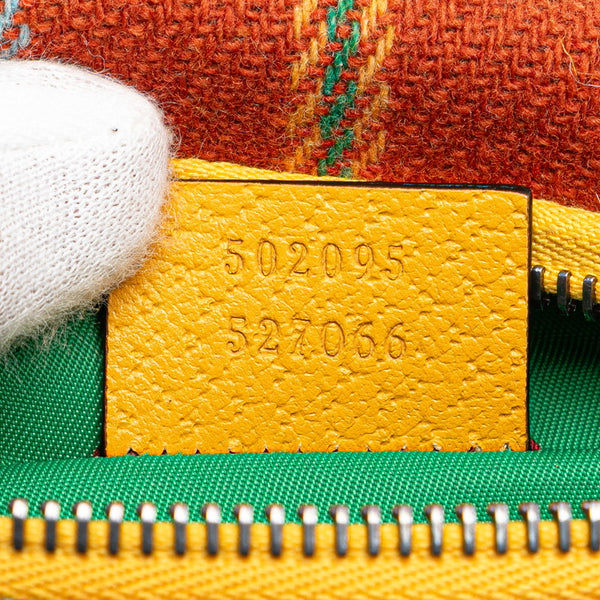 グッチ チルドレン チェック スター ウエストバッグ 502095 グリーン マルチカラー キャンバス レザー レディース GUCCI 【中古】