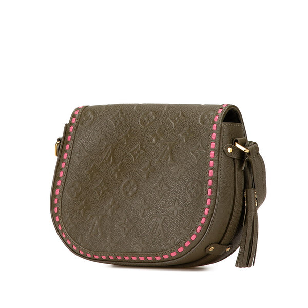 ルイ ヴィトン モノグラム アンプラント ジュノ ショルダーバッグ M43146 カーキグリーン ピンク レザー レディース LOUIS VUITTON 【中古】
