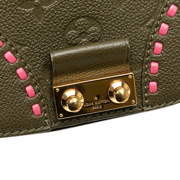 ルイ ヴィトン モノグラム アンプラント ジュノ ショルダーバッグ M43146 カーキグリーン ピンク レザー レディース LOUIS VUITTON 【中古】