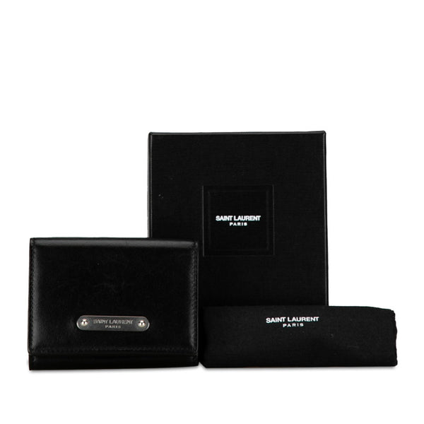 サンローラン 三つ折り財布 462366 ブラック レザー レディース SAINT LAURENT 【中古】