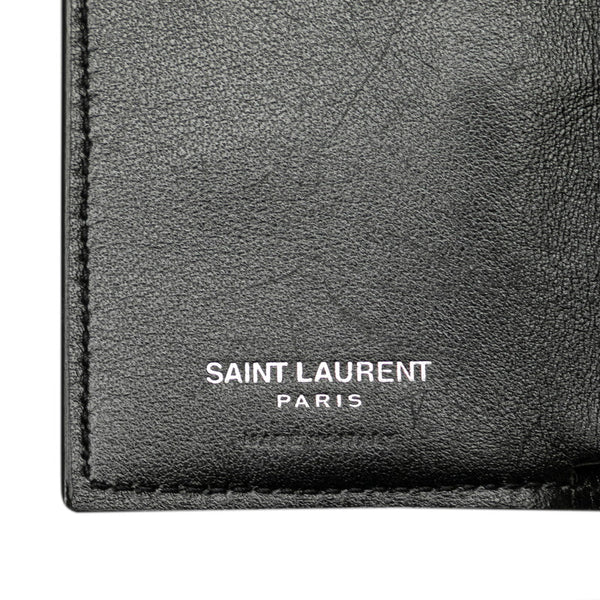 サンローラン 三つ折り財布 462366 ブラック レザー レディース SAINT LAURENT 【中古】