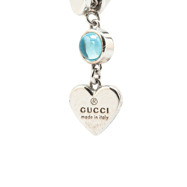 グッチ ハート スタッズ ラインストーン ネックレス シルバー メタル レディース GUCCI 【中古】