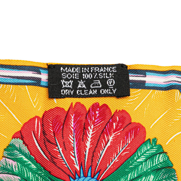 エルメス ツイリー Brazil ブラジル 羽 スカーフ オレンジ マルチカラー シルク レディース HERMES 【中古】