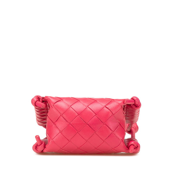 ボッテガヴェネタ イントレチャート ショルダーバッグ ピンク レザー レディース BOTTEGAVENETA 【中古】