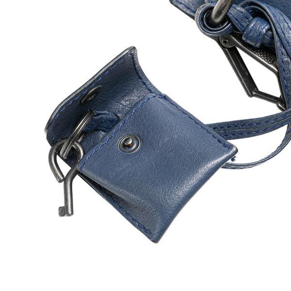 ボッテガヴェネタ イントレチャート 斜め掛け ショルダーバッグ ブルー レザー レディース BOTTEGAVENETA 【中古】