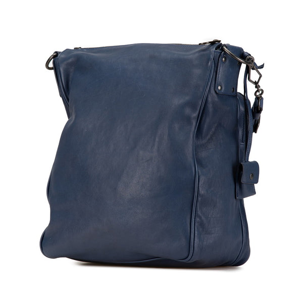 ボッテガヴェネタ イントレチャート 斜め掛け ショルダーバッグ ブルー レザー レディース BOTTEGAVENETA 【中古】