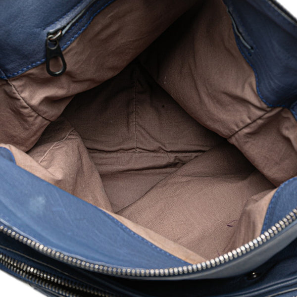 ボッテガヴェネタ イントレチャート 斜め掛け ショルダーバッグ ブルー レザー レディース BOTTEGAVENETA 【中古】