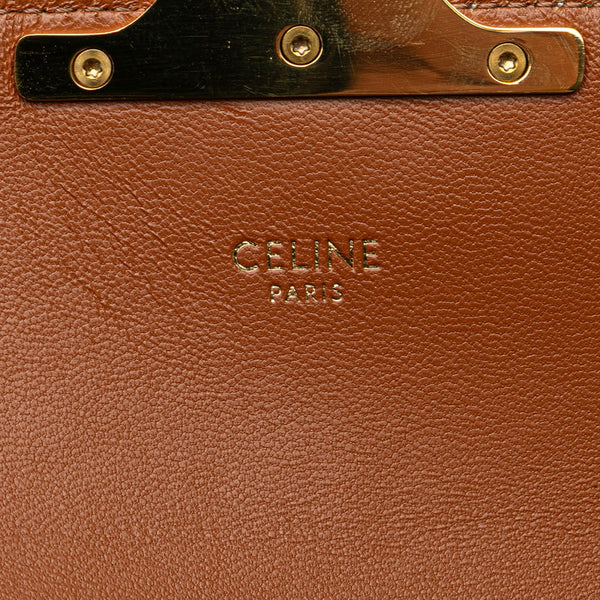 セリーヌ トリオンフ ショルダーバッグ ホワイト ブラウン PVC レザー レディース CELINE 【中古】