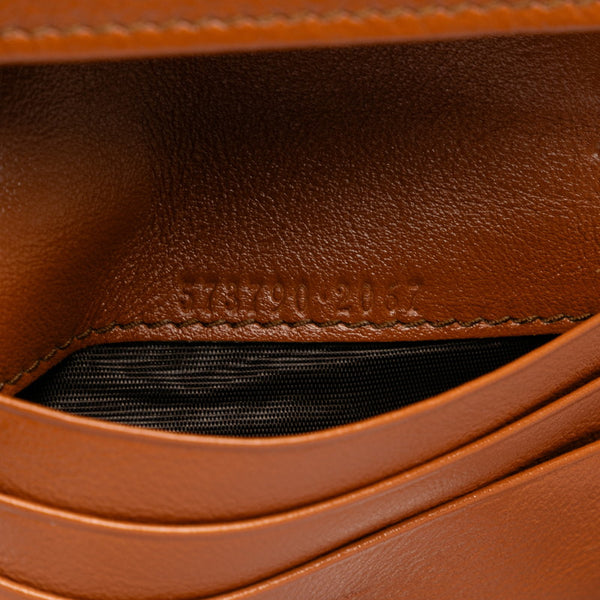 グッチ ラジャ シェリーライン チェーンウォレット 二つ折り財布 573790 ベージュ ブラウン キャンバス レザー レディース GUCCI 【中古】