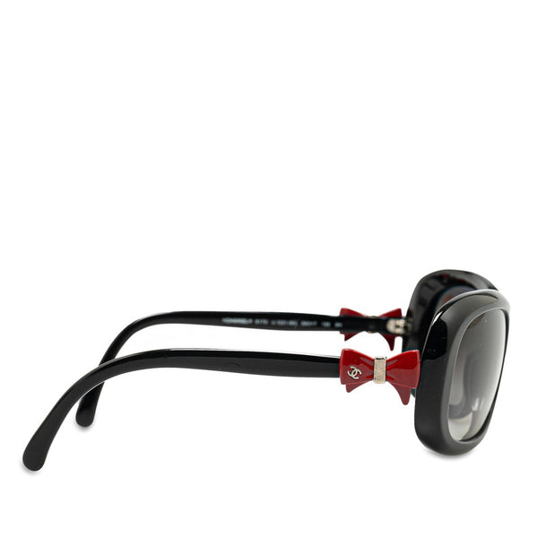シャネル ココマーク リボンモチーフ サングラス 5170-A c.1231/8G ブラック レッド プラスチック レディース CHANEL 【中古】