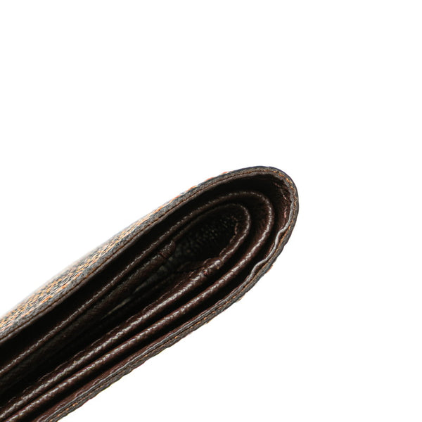 ルイ ヴィトン ダミエ ポルトフォイユ ミュルティプル 二つ折り財布 N60895 ブラウン PVC レザー レディース LOUIS VUITTON 【中古】