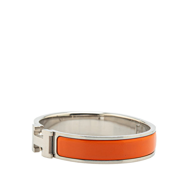 エルメス クリックH PM バングル シルバー オレンジ メタル レディース HERMES 【中古】