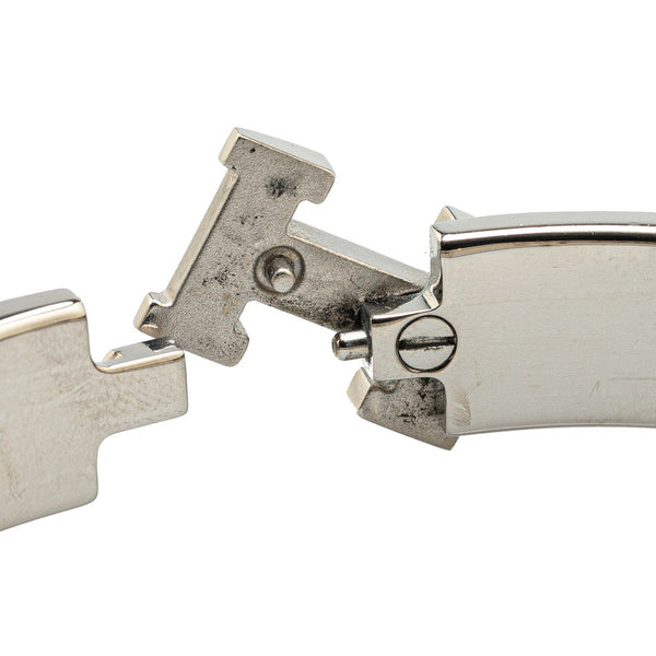 エルメス クリックH PM バングル シルバー オレンジ メタル レディース HERMES 【中古】