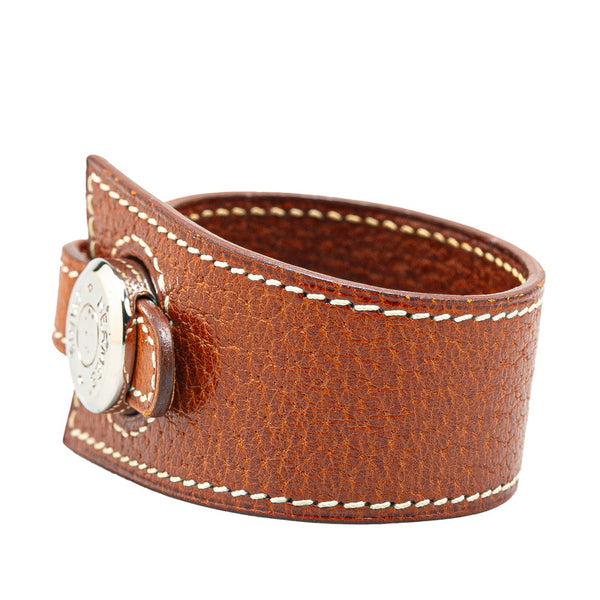 エルメス ダルヴィ セリエ バングル ブレスレット ブラウン レザー レディース HERMES 【中古】