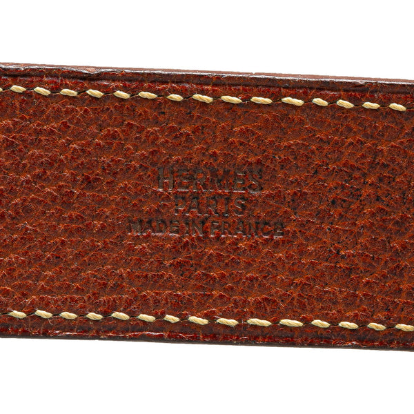 エルメス ダルヴィ セリエ バングル ブレスレット ブラウン レザー レディース HERMES 【中古】