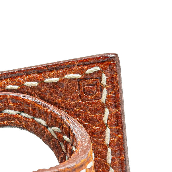 エルメス ダルヴィ セリエ バングル ブレスレット ブラウン レザー レディース HERMES 【中古】