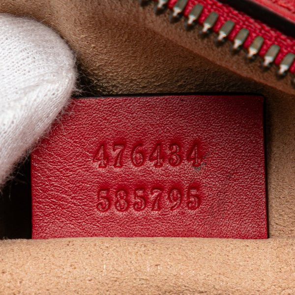 グッチ GGマーモント ボディバッグ ウエストバッグ 476434 レッド レザー レディース GUCCI 【中古】