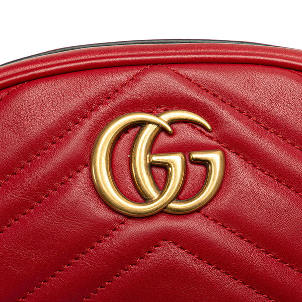 グッチ GGマーモント ボディバッグ ウエストバッグ 476434 レッド レザー レディース GUCCI 【中古】