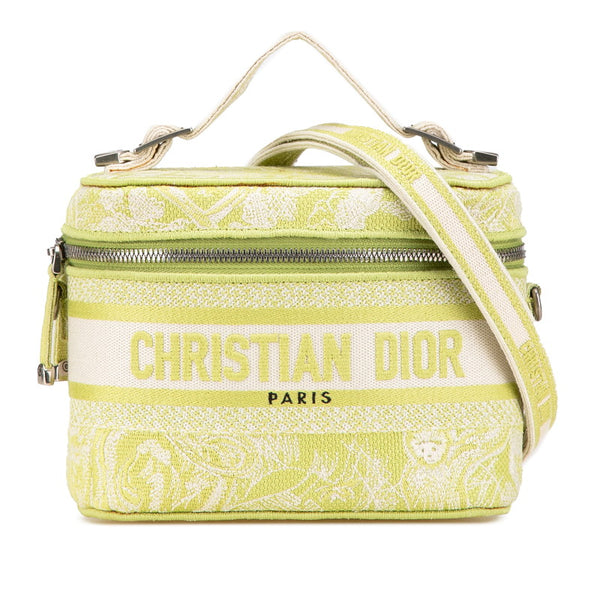 ディオール トワル ジュ ドゥイ バニティバッグ ハンドバッグ ショルダーバッグ 2WAY グリーン ジャガード レディース Dior 【中古】