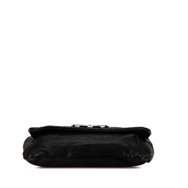 シャネル ダイヤステッチ ココマーク 斜め掛け ダブルチェーン ショルダーバッグ A32453 ブラック カーフ レディース CHANEL 【中古】