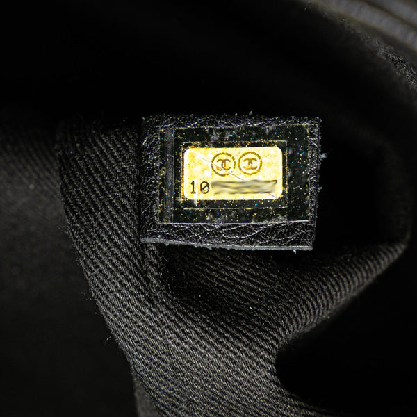 シャネル ダイヤステッチ ココマーク 斜め掛け ダブルチェーン ショルダーバッグ A32453 ブラック カーフ レディース CHANEL 【中古】