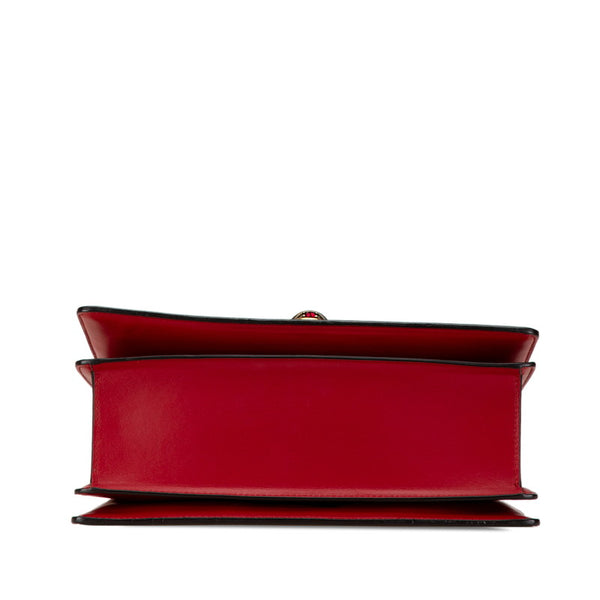 グッチ クイーンマーガレット ビー トリコロール ハンドバッグ ショルダーバッグ 2WAY 476541 ネイビー レッド マルチカラー レザー レディース GUCCI 【中古】