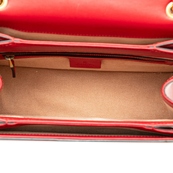 グッチ クイーンマーガレット ビー トリコロール ハンドバッグ ショルダーバッグ 2WAY 476541 ネイビー レッド マルチカラー レザー レディース GUCCI 【中古】