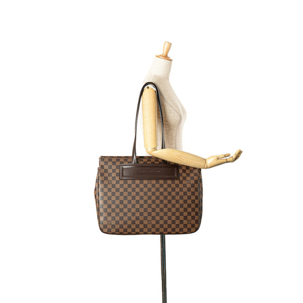 ルイ ヴィトン ダミエ パリオリGM トートバッグ ショルダーバッグ N51124 ブラウン PVC レザー レディース LOUIS VUITTON 【中古】