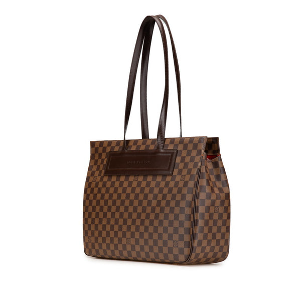 ルイ ヴィトン ダミエ パリオリGM トートバッグ ショルダーバッグ N51124 ブラウン PVC レザー レディース LOUIS VUITTON 【中古】