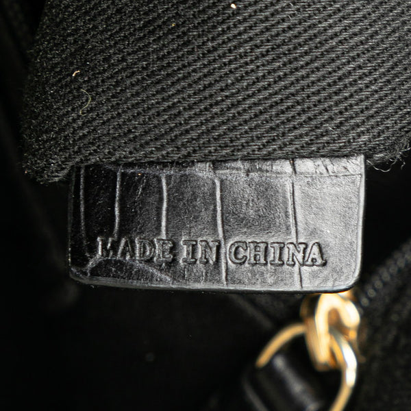 セリーヌ Ｃマカダム ビタースイート トートバッグ カーキ ブラック キャンバス レザー レディース CELINE 【中古】