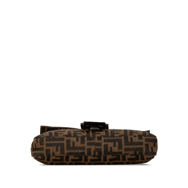 フェンディ ズッカ マンマバケット ハンドバッグ ワンショルダーバッグ ブラウン キャンバス レザー レディース FENDI 【中古】