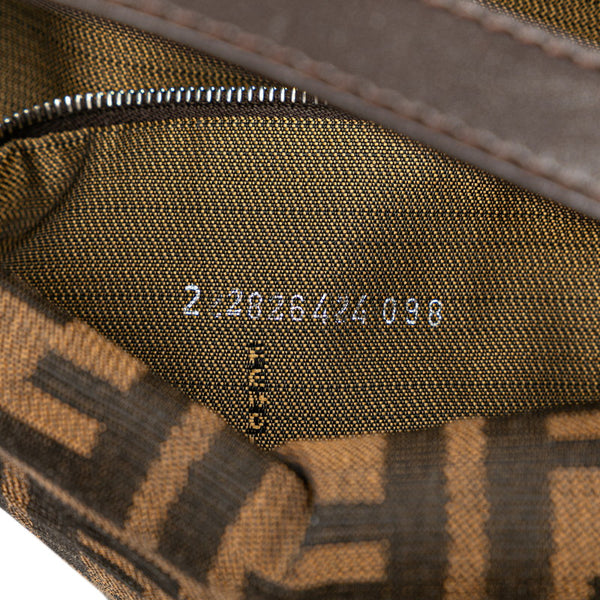 フェンディ ズッカ マンマバケット ハンドバッグ ワンショルダーバッグ ブラウン キャンバス レザー レディース FENDI 【中古】
